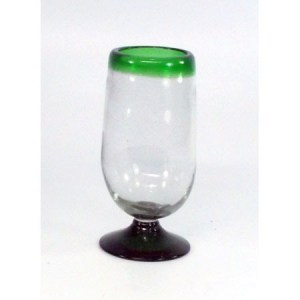 BGX Cordial Glass with Green Rim      3″ X 6.5
